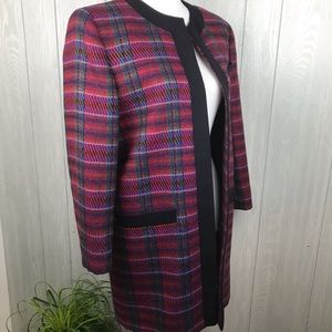Vintage Saks Fifth Avenue wool tweed open front longer length jacket